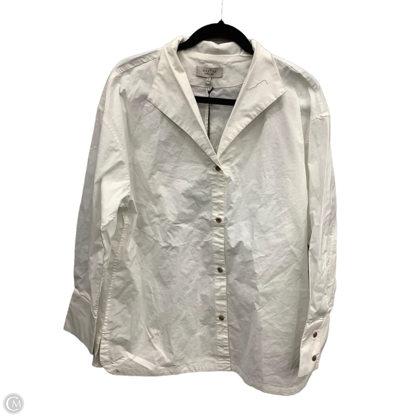 Top Long Sleeve Basic By Clothes Mentor In White, Size: L