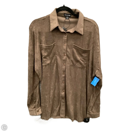 Top Long Sleeve By Pretty Little Thing In Brown, Size: S
