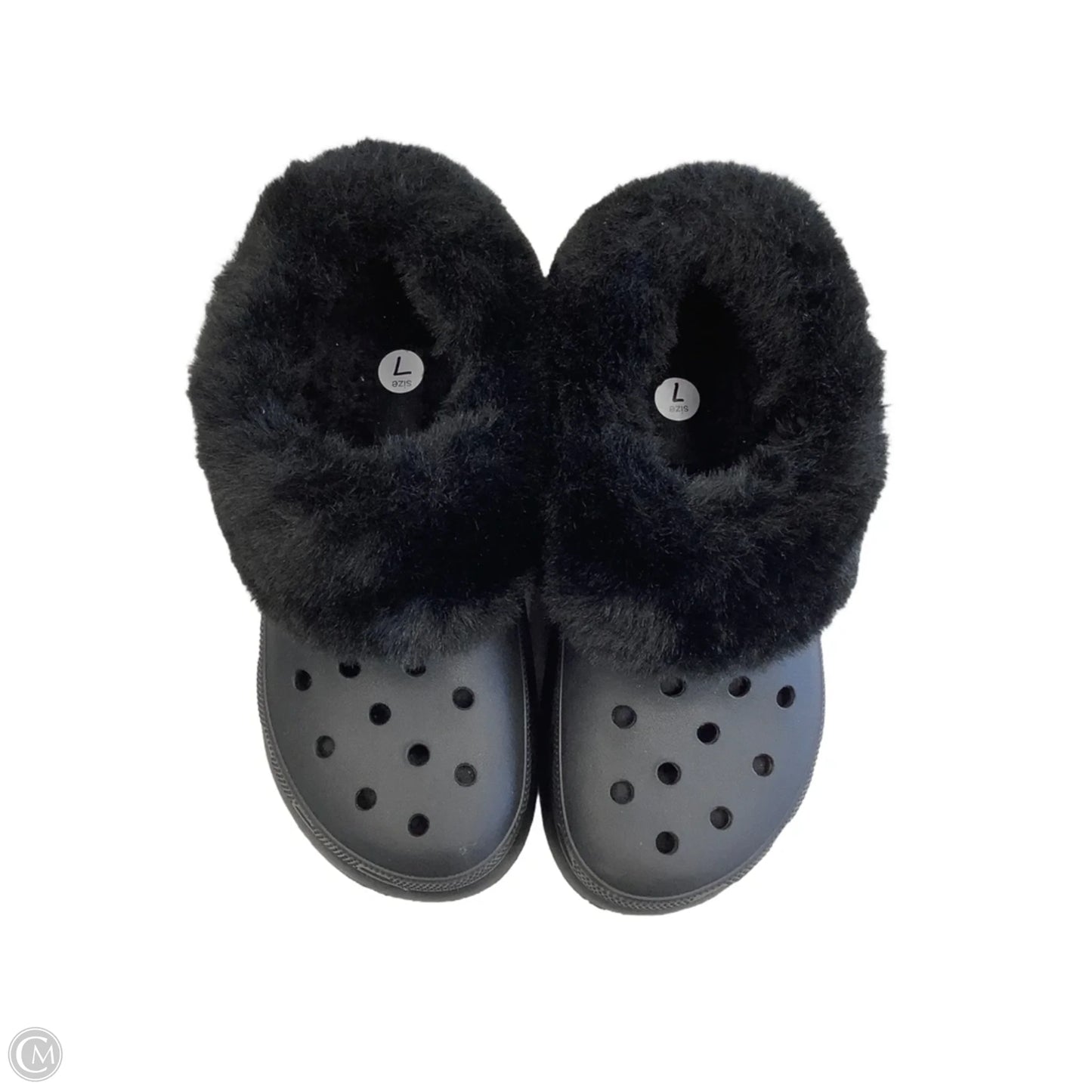 Shoes Flats By Crocs In Black, Size: 7