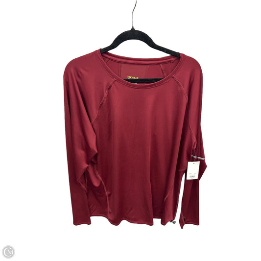 Athletic Top Long Sleeve Crewneck By Tek Gear In Red, Size: Xxl