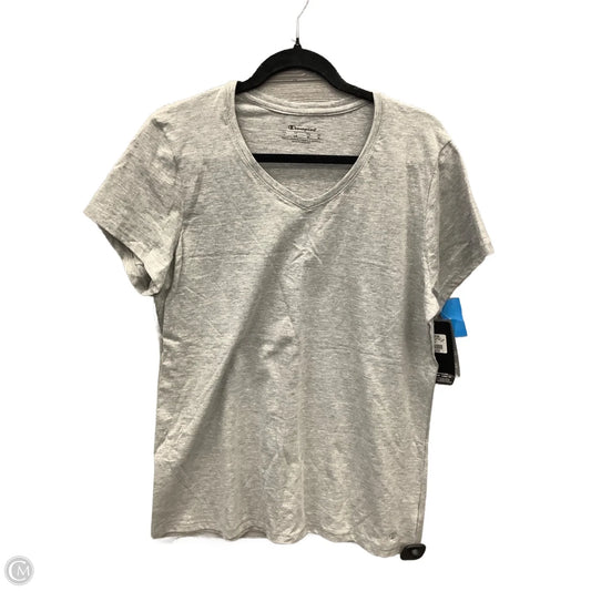 Athletic Top Long Sleeve Crewneck By Champion In Grey, Size: L