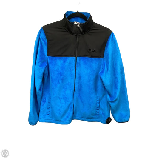 Athletic Jacket By Fila In Blue, Size: L