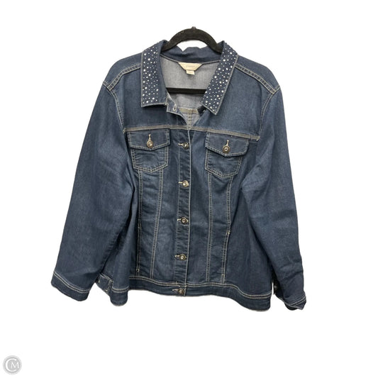 Jacket Denim By Cj Banks In Blue Denim, Size: 2x