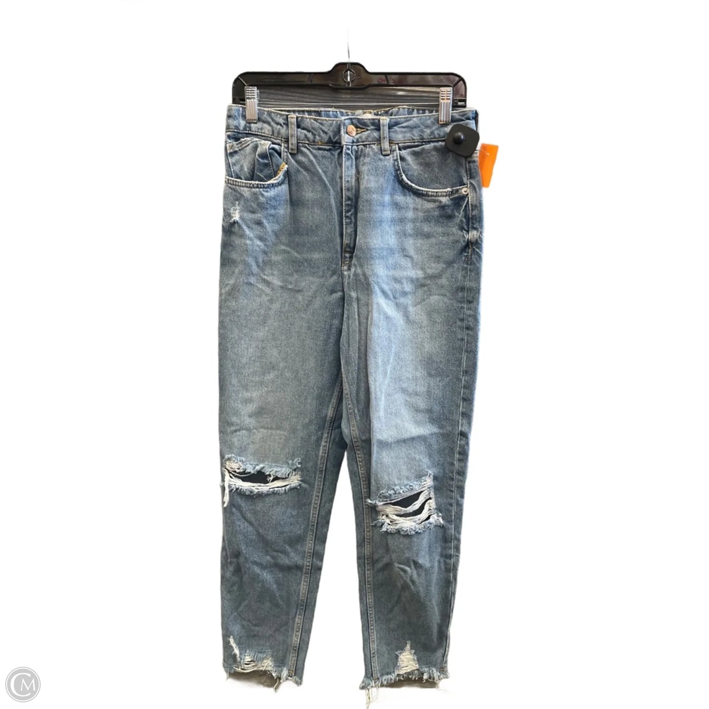 Jeans Straight By Zara In Blue Denim, Size: 8