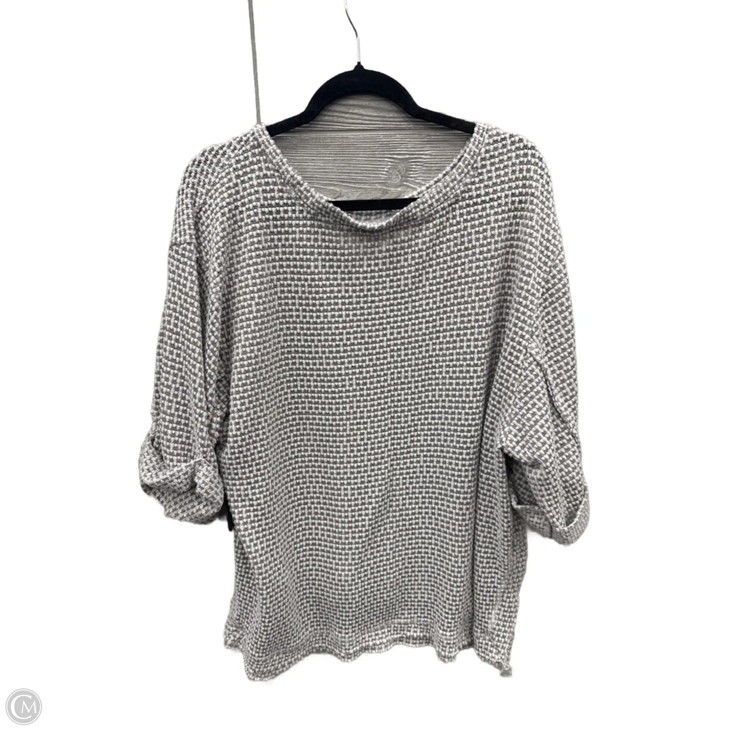 Top 3/4 Sleeve By 1.state In Grey & White, Size: Xl