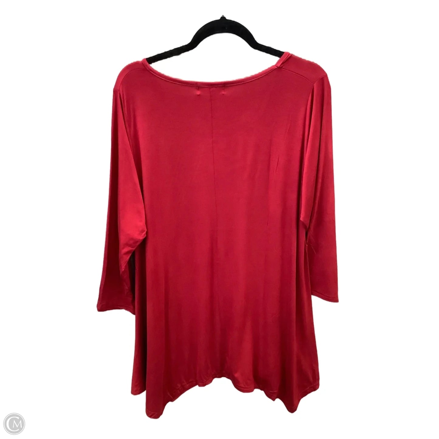 Tunic 3/4 Sleeve By Clothes Mentor In Red, Size: 3x
