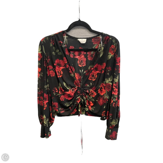 Top Long Sleeve By Ember In Black & Red, Size: Xl