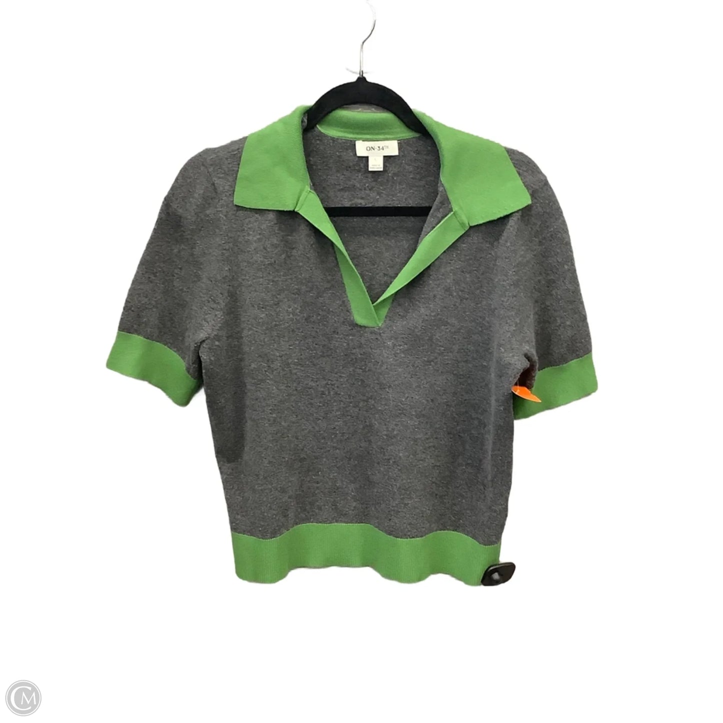 Top Short Sleeve By On 34th In Green & Grey, Size: L