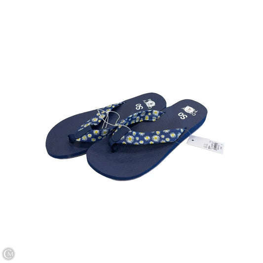 Sandals Flats By So In Blue, Size: 9