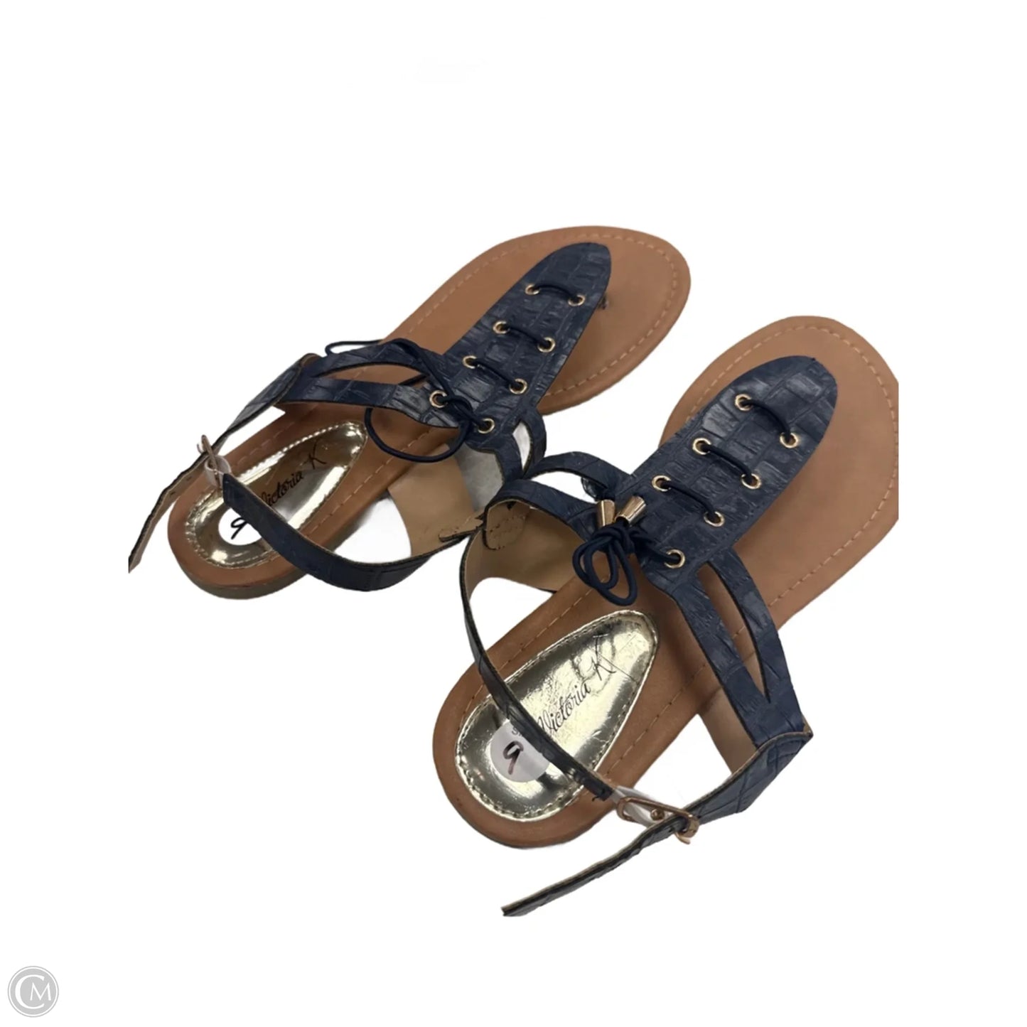 Sandals Flats By Clothes Mentor In Blue, Size: 9