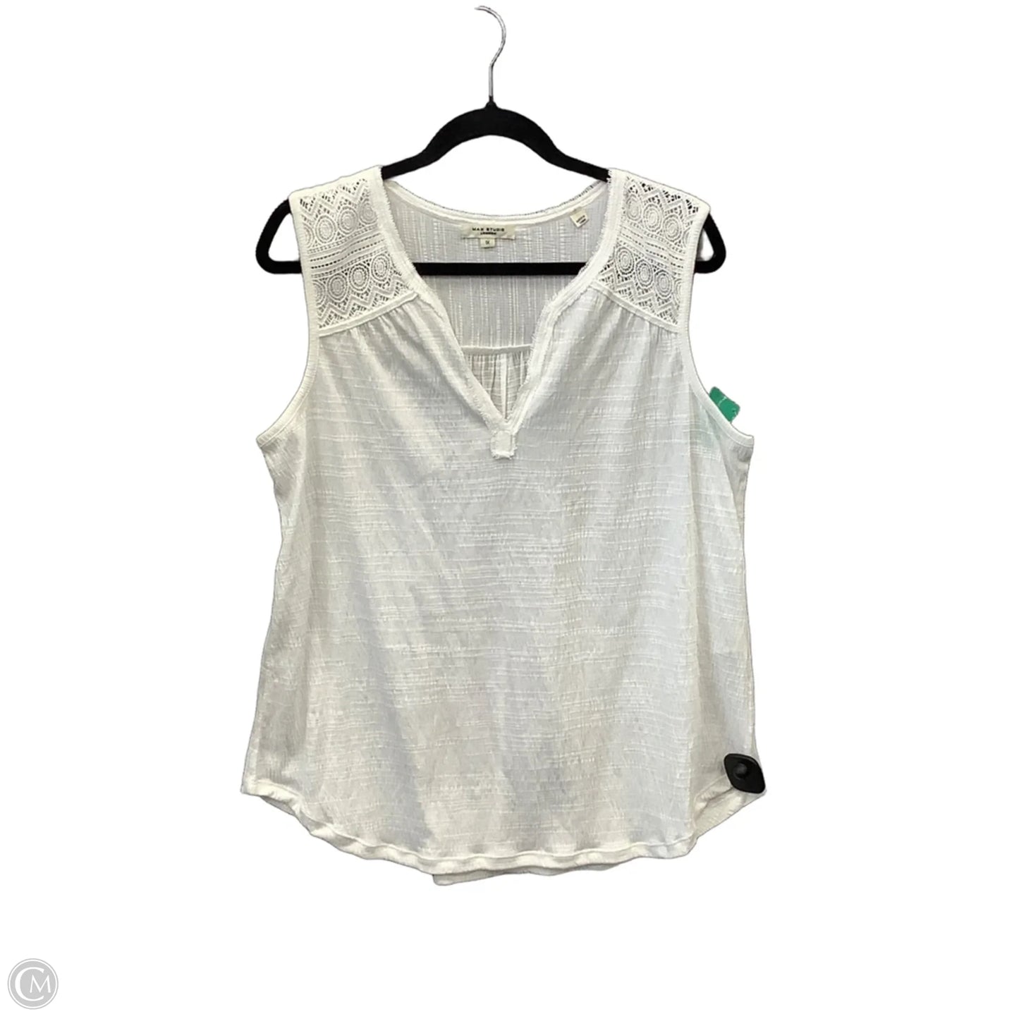 Top Sleeveless By Max Studio In White, Size: 1x