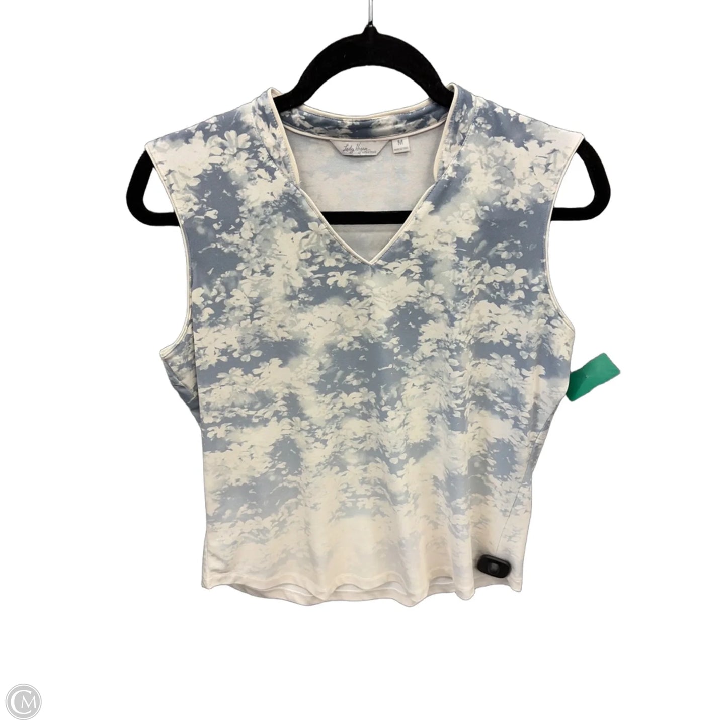 Top Sleeveless By Lady Hagen In Blue & White, Size: M
