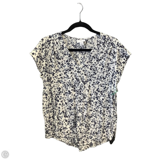 Top Short Sleeve By Liz Claiborne In Floral Print, Size: L