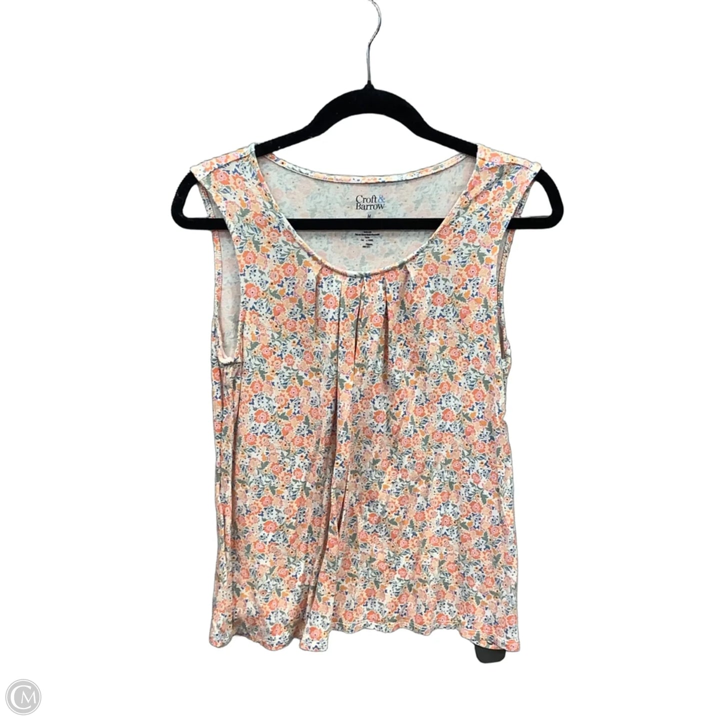 Top Sleeveless By Croft And Barrow In Floral Print, Size: M