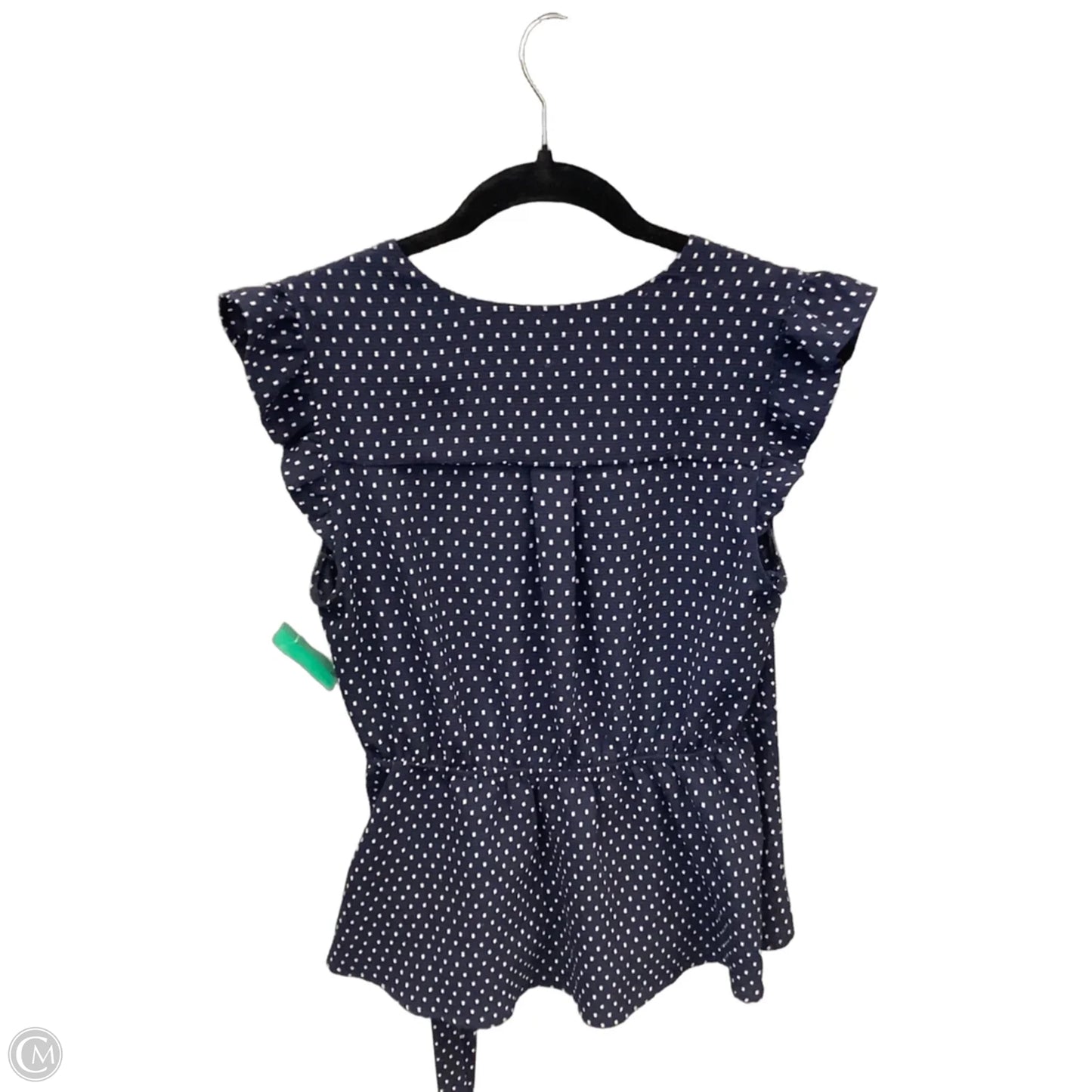 Top Short Sleeve By Monteau In Blue & White, Size: Xl