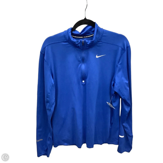Athletic Top Long Sleeve Collar By Nike Apparel In Blue, Size: L