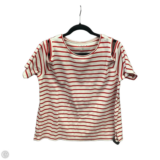 Top Short Sleeve By Loft In Striped Pattern, Size: Xl