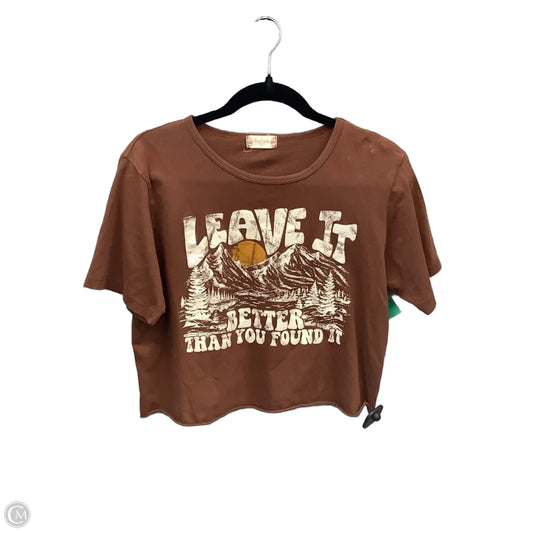 Top Short Sleeve By Altard State In Brown, Size: S