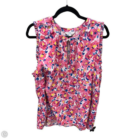 Top Sleeveless By Time And Tru In Floral Print, Size: Xxl