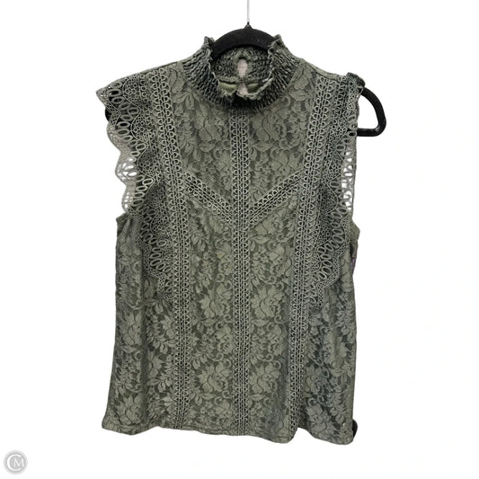 Top Sleeveless By Cable And Gauge In Green, Size: L