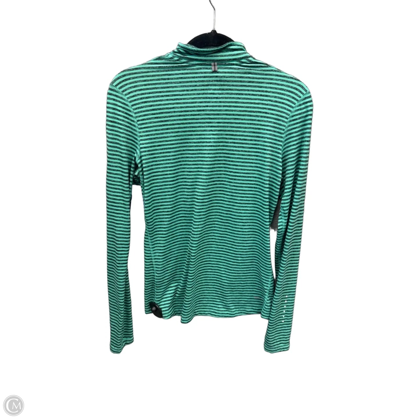Athletic Top Long Sleeve Collar By Nike Apparel In Striped Pattern, Size: S