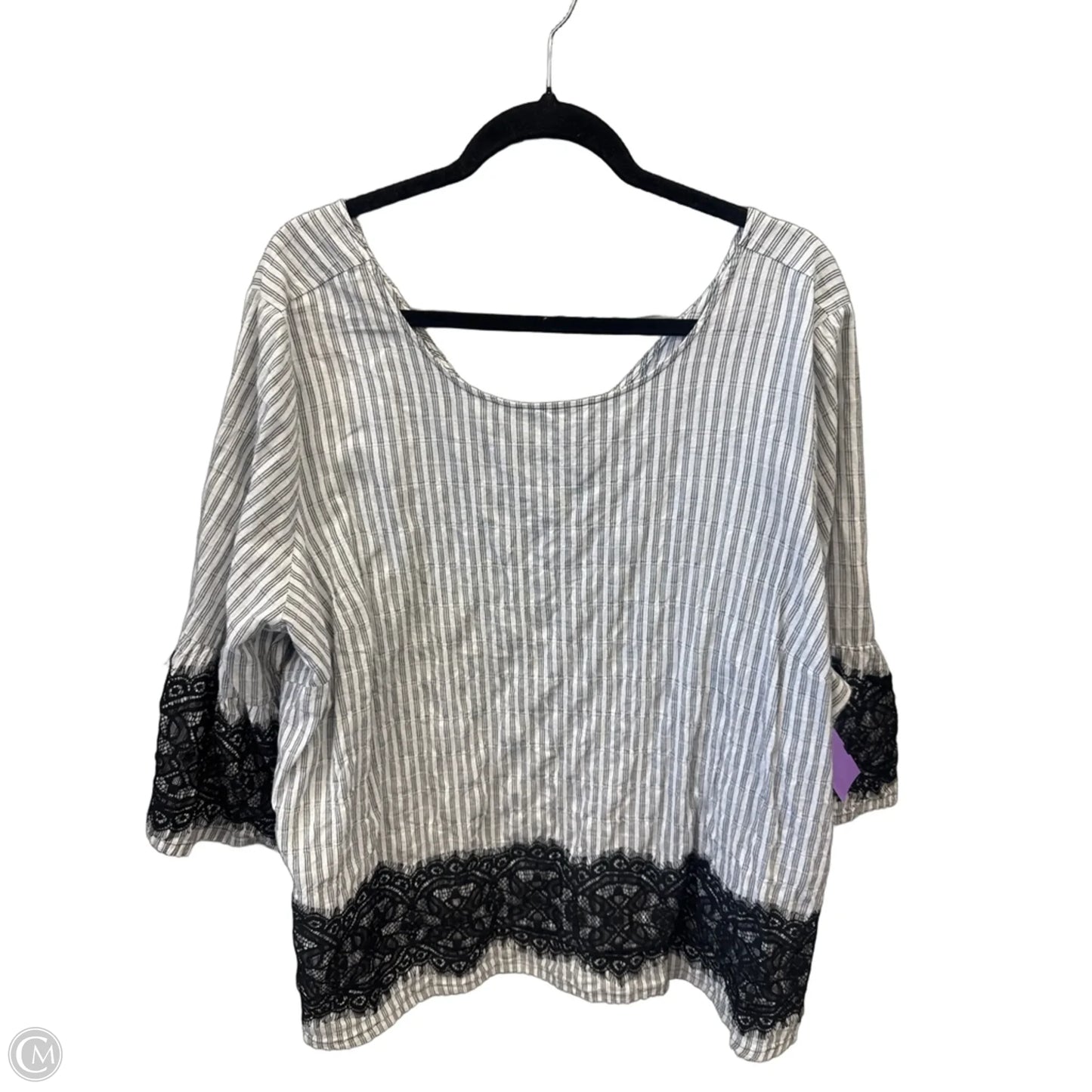 Top 3/4 Sleeve By Lane Bryant In Striped Pattern, Size: 3x