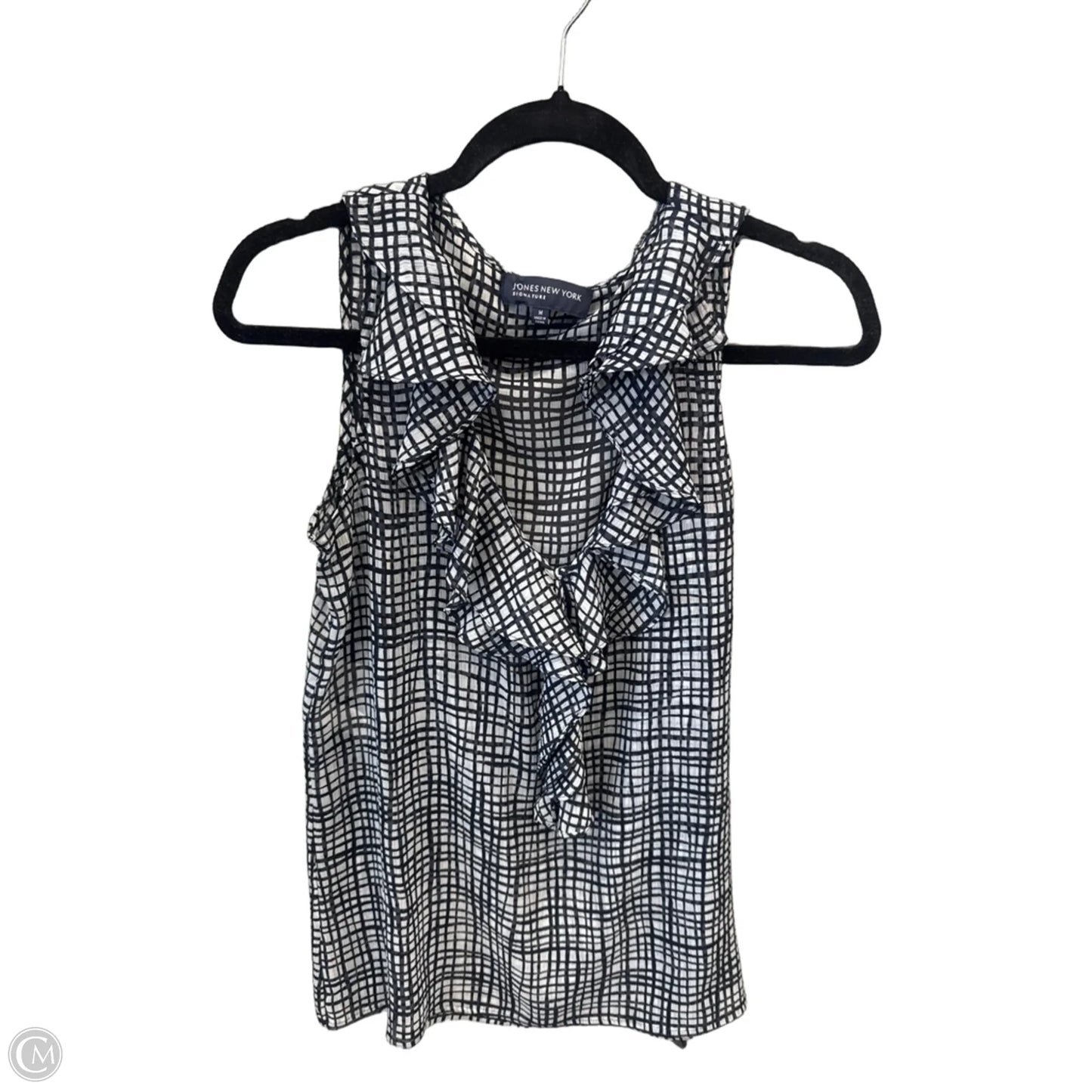 Top Sleeveless By Jones New York In Black & White, Size: M