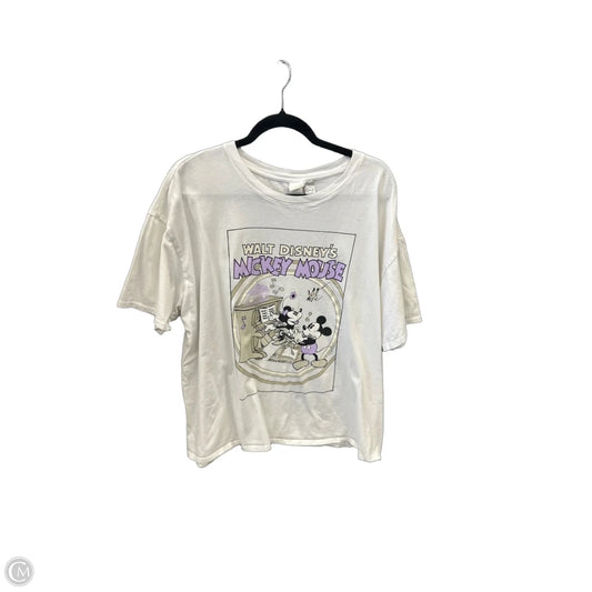 Top Short Sleeve By Disney In White, Size: Xl