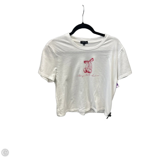 Top Short Sleeve By Originality In White, Size: L