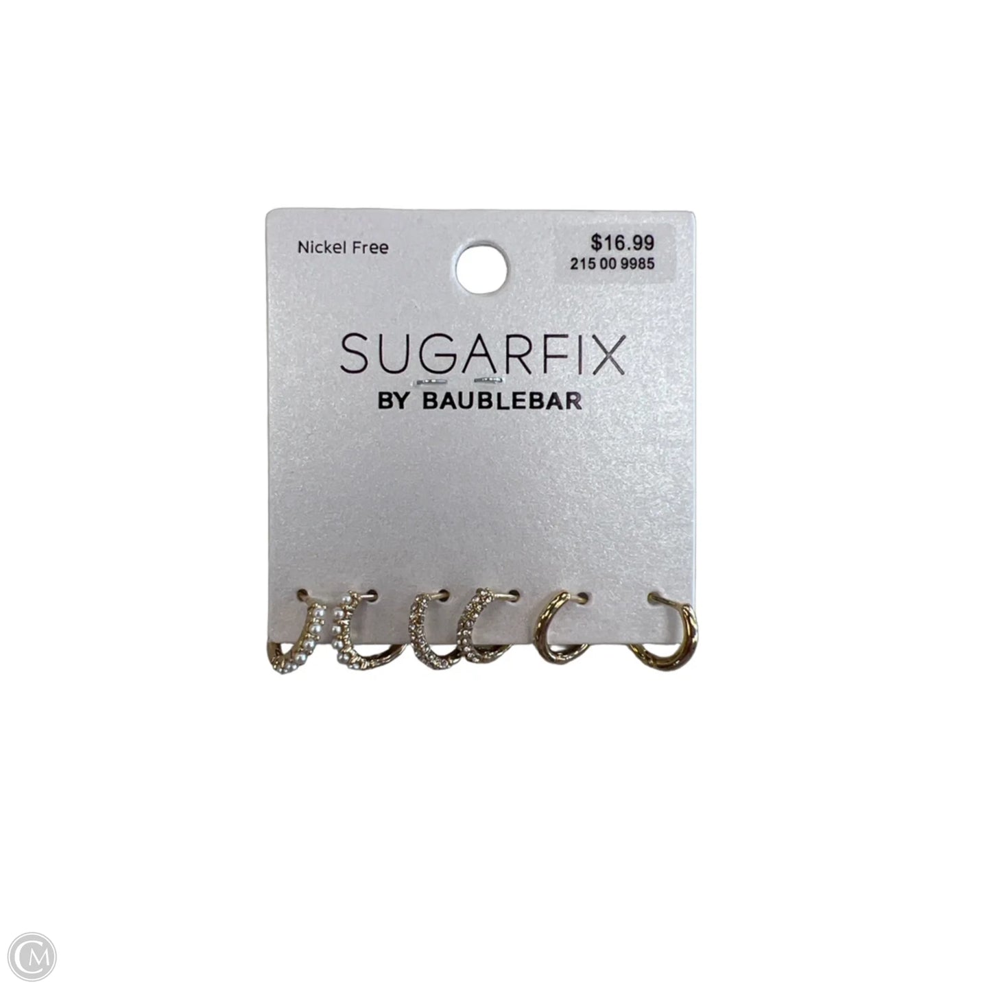 Earrings Hoop By Sugarfix By Baublebar, Size: 03 Piece Set
