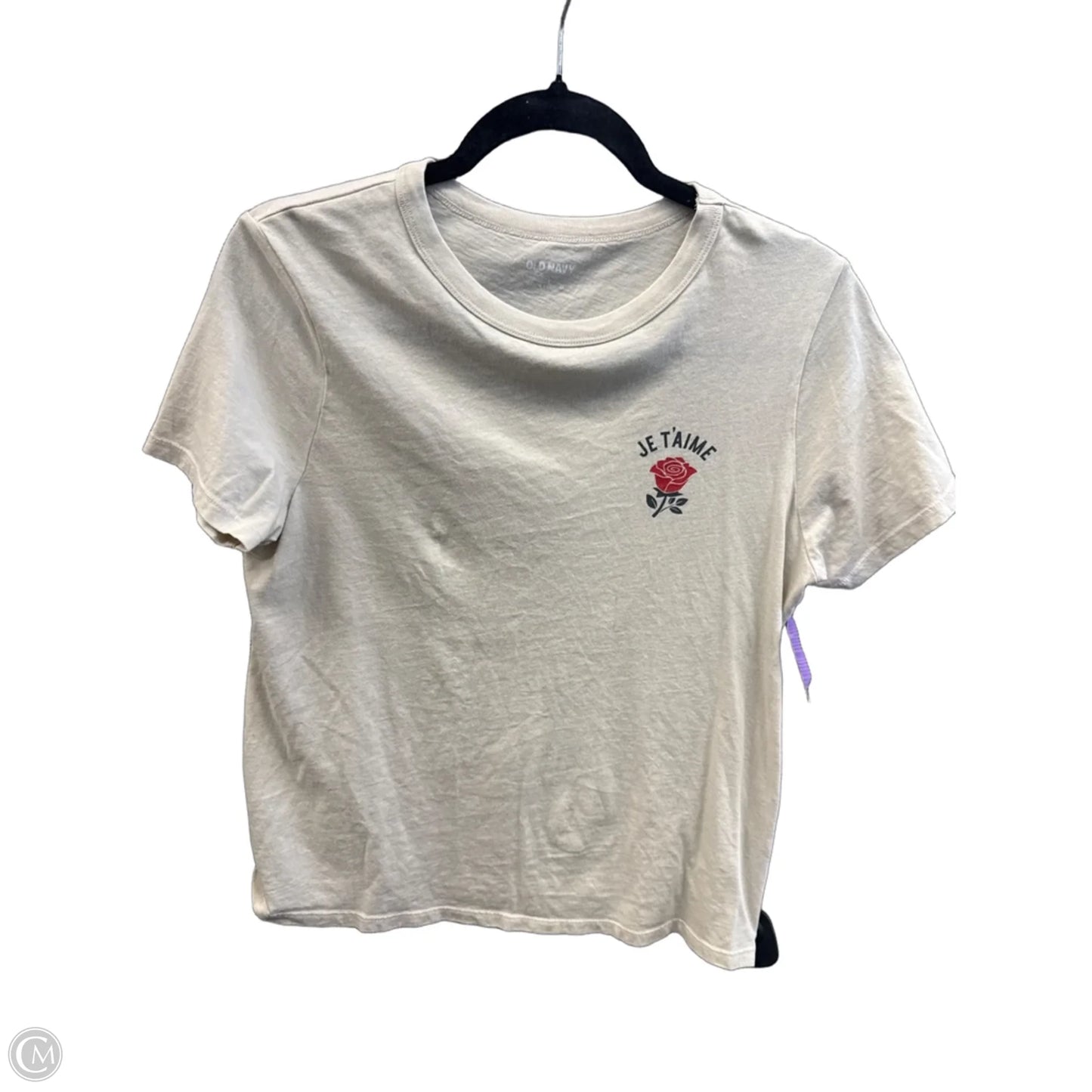 Top Short Sleeve By Old Navy In Beige, Size: S