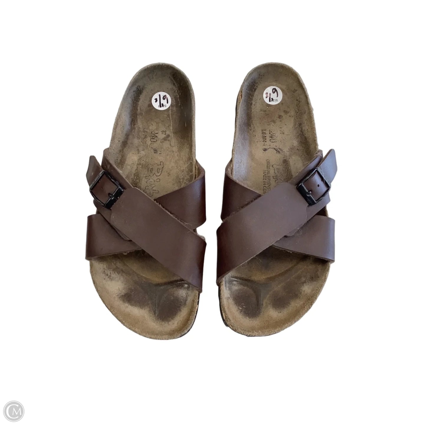 Sandals Flats By Birkenstock In Brown, Size: 6.5