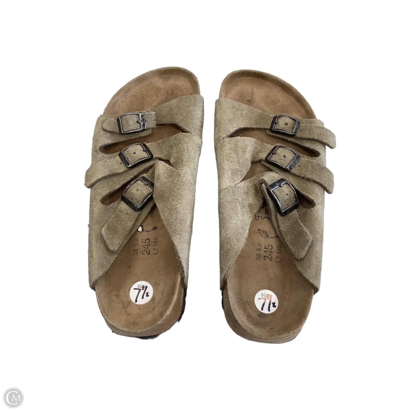 Sandals Flats By Birkenstock In Beige, Size: 7.5