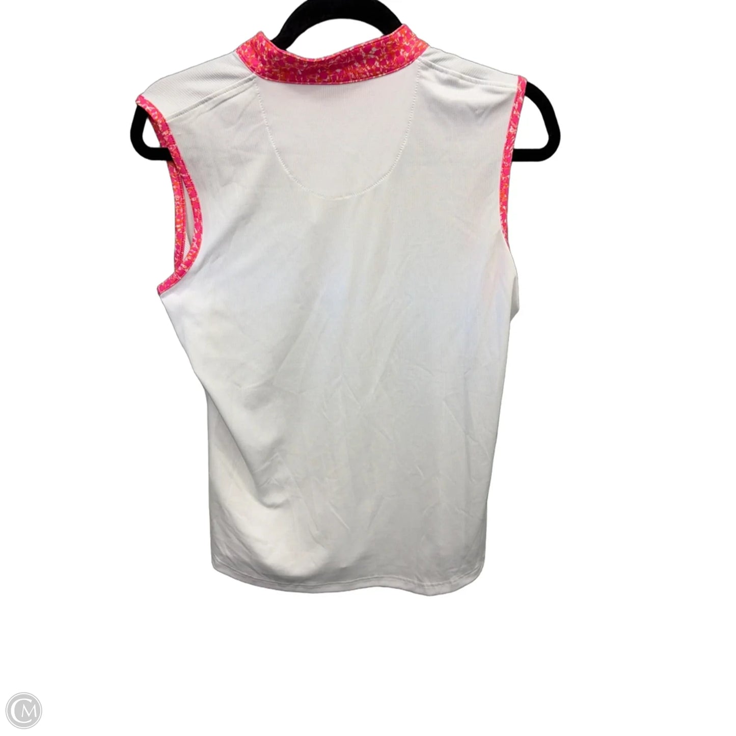 Athletic Tank Top By Pebble Beach In Pink & White, Size: M