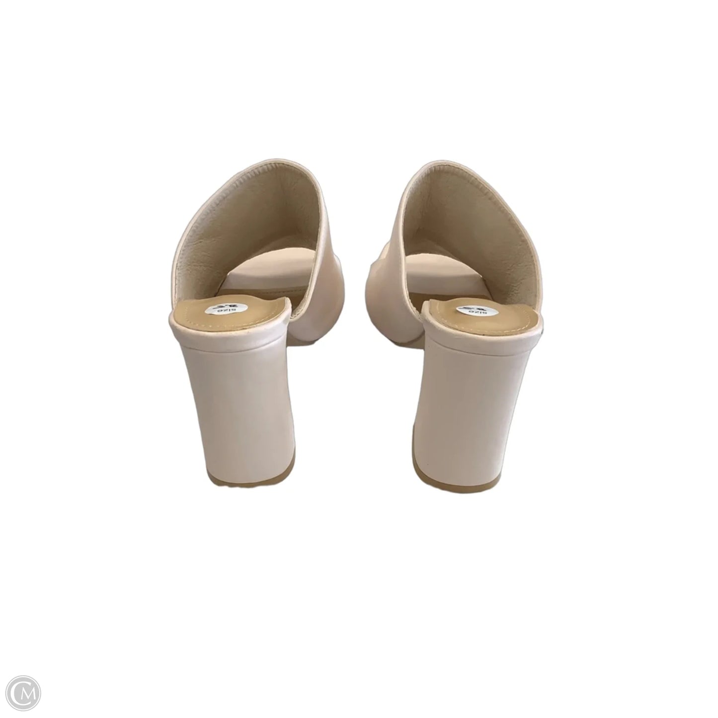 Sandals Heels Block By Clothes Mentor In Cream, Size: 8.5