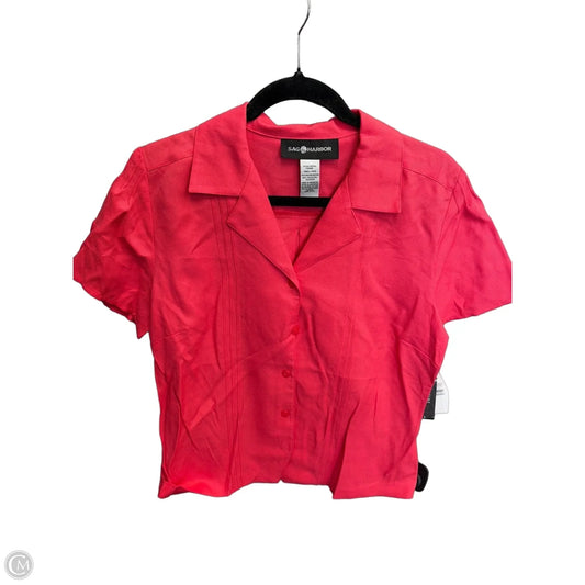 Top Short Sleeve By Sag Harbor In Pink, Size: S