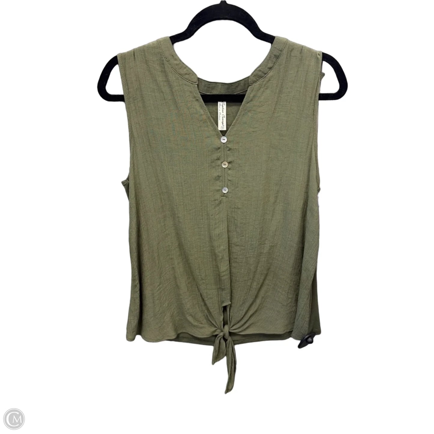 Top Sleeveless By Perseption Concept In Green, Size: M