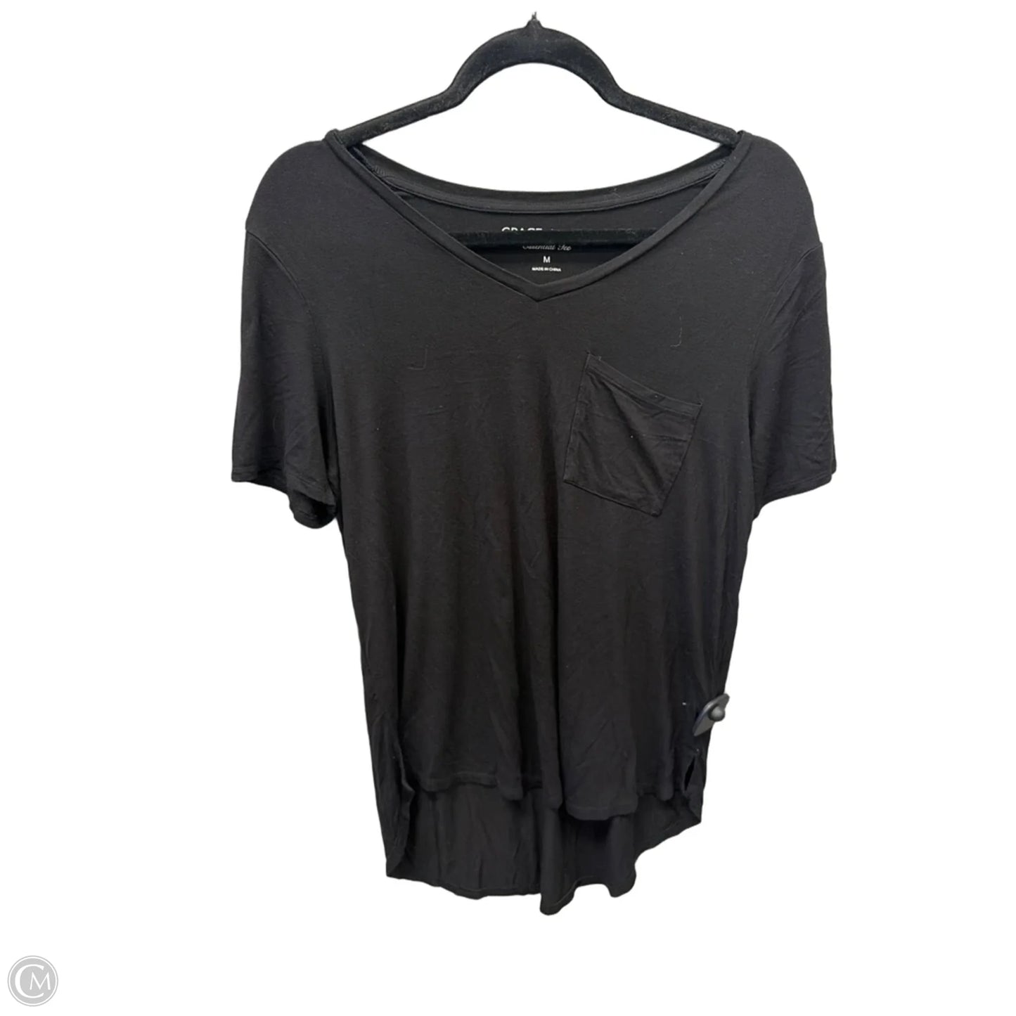 Top Short Sleeve Basic By Grace + Karma In Black, Size: M