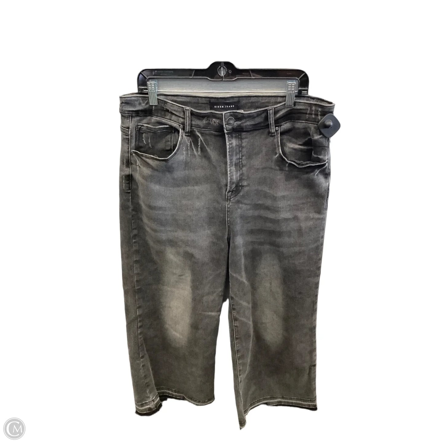 Jeans Wide Leg By Risen In Black Denim, Size: 18