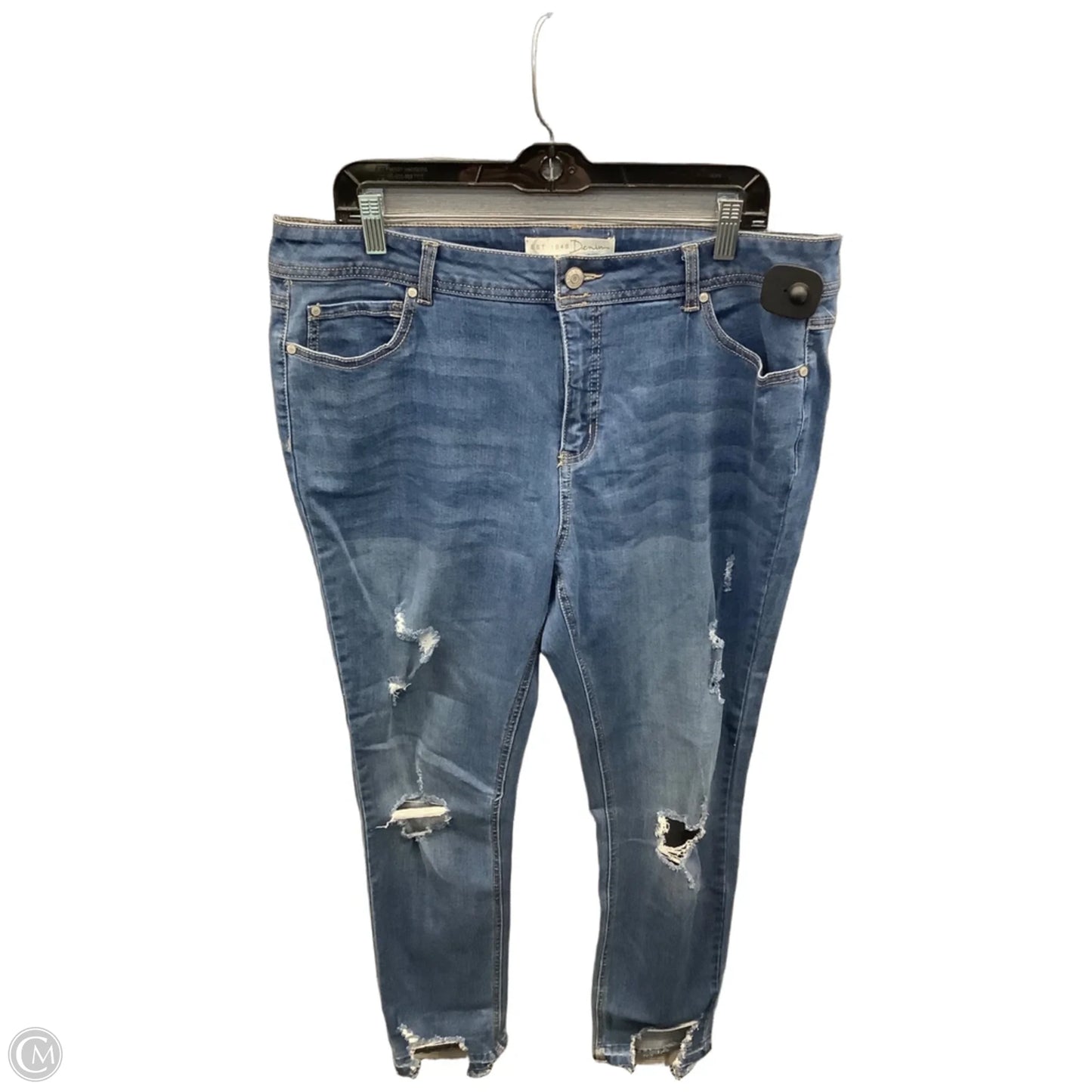 Jeans Cropped By Cato In Blue Denim, Size: 14