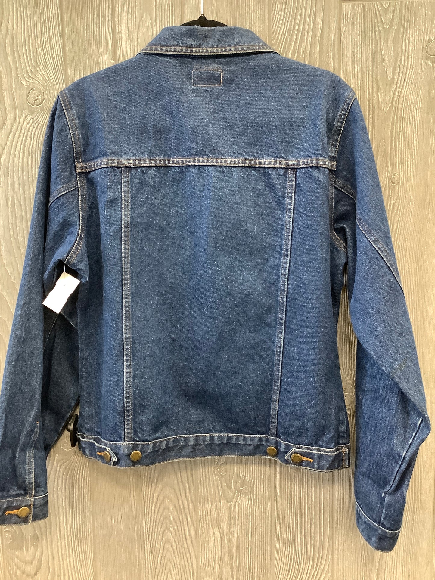 Jacket Denim By Wrangler In Blue Denim, Size: L