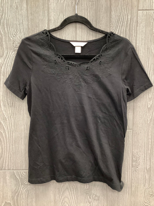 Top Short Sleeve By Christopher And Banks In Black, Size: M