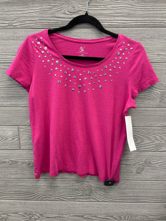 Top Short Sleeve By Studio Works In Pink, Size: Petite  M