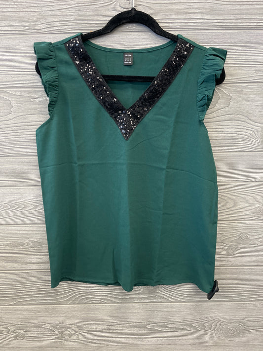 Top Short Sleeve By Shein In Green, Size: S