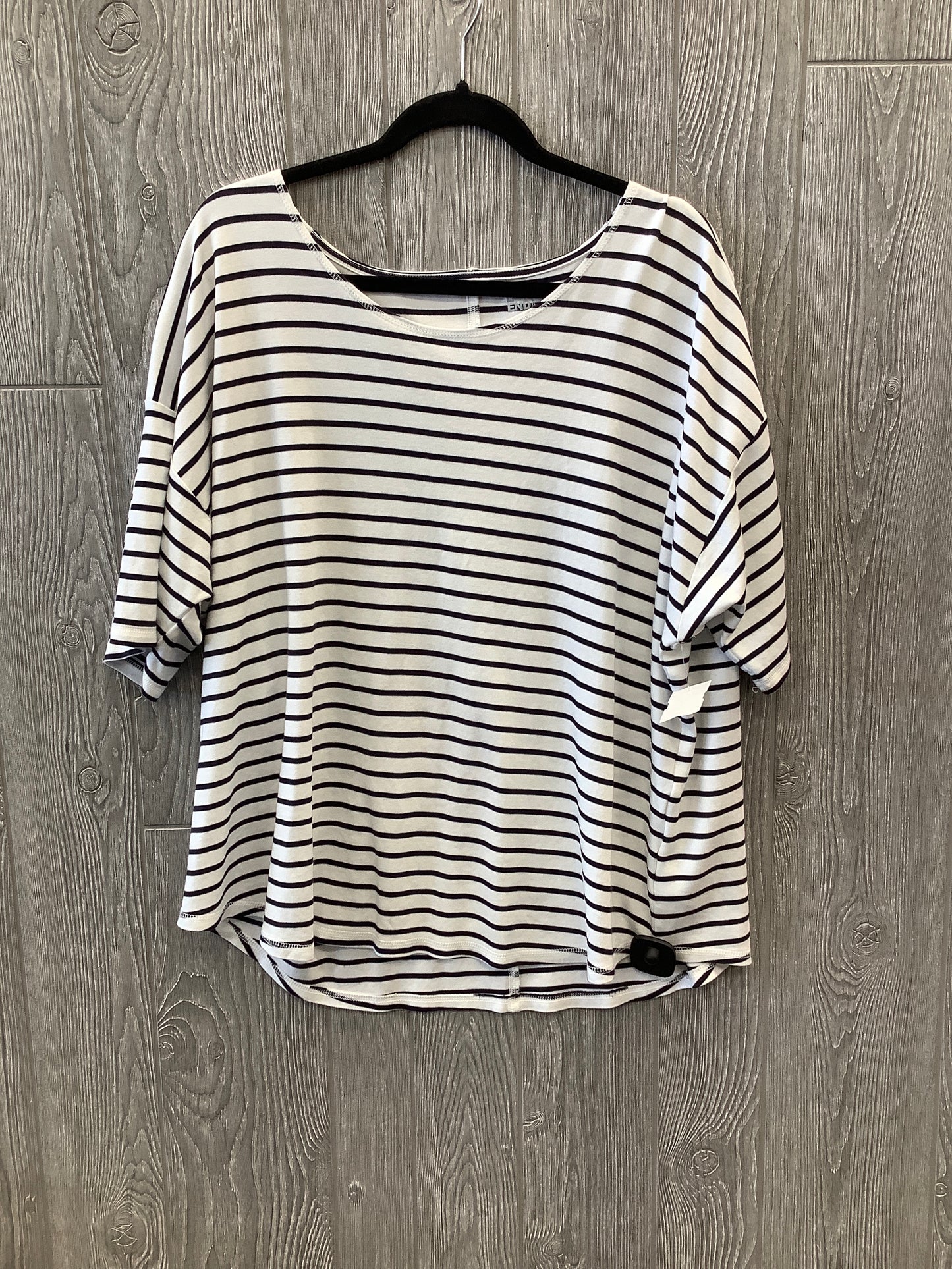 Striped Pattern Top Short Sleeve Lands End, Size 3x