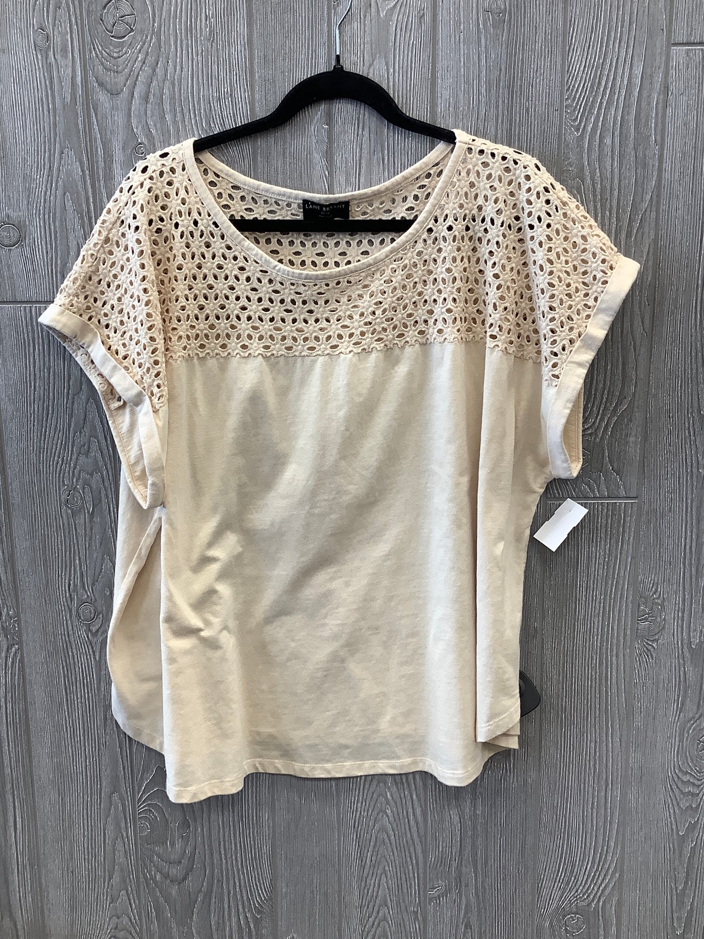 Beige Top Short Sleeve Lane Bryant, Size 3x