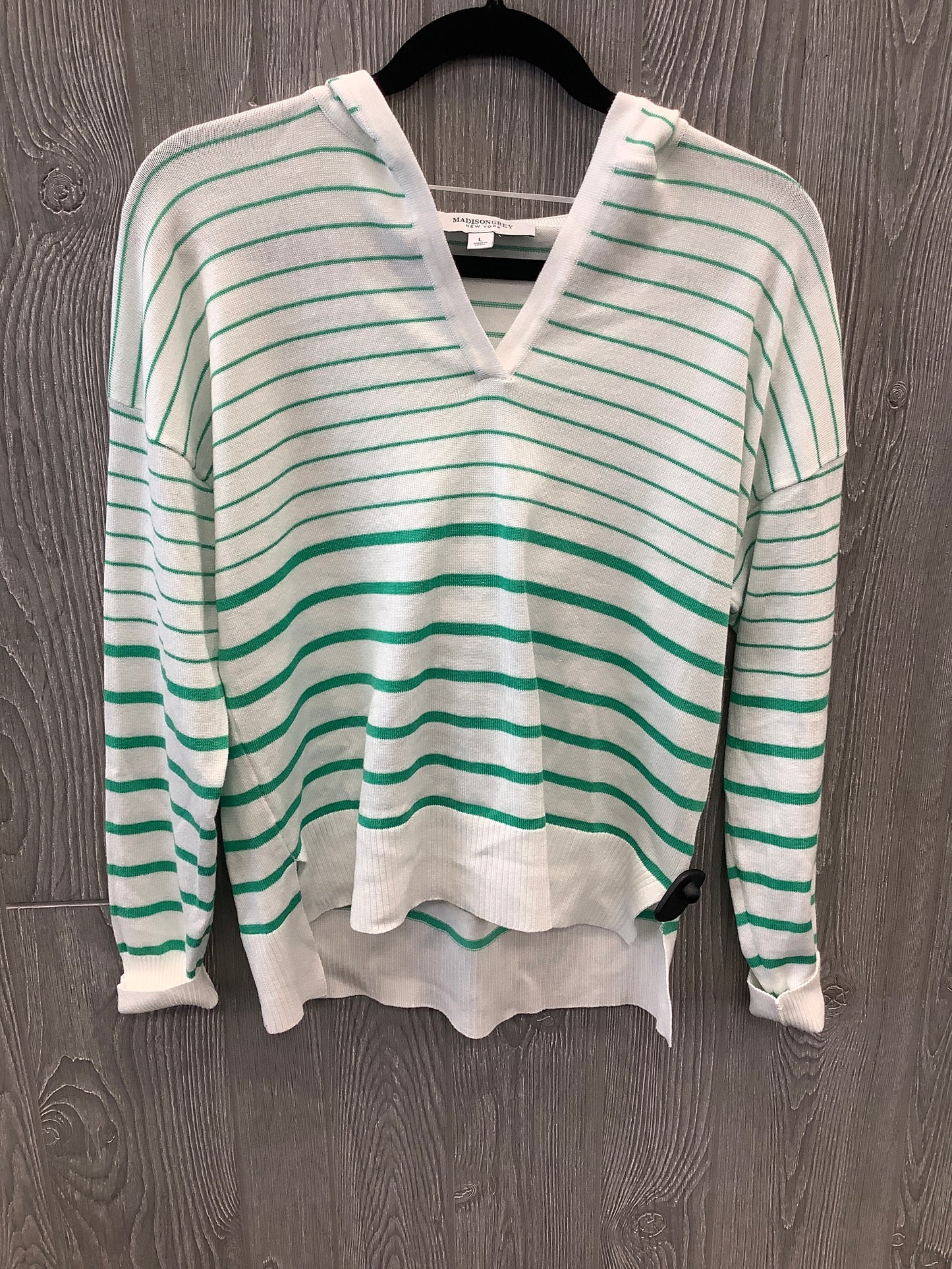 Striped Pattern Top Long Sleeve Clothes Mentor, Size L