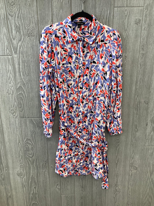 Blue & Red Dress Casual Midi Clothes Mentor, Size M