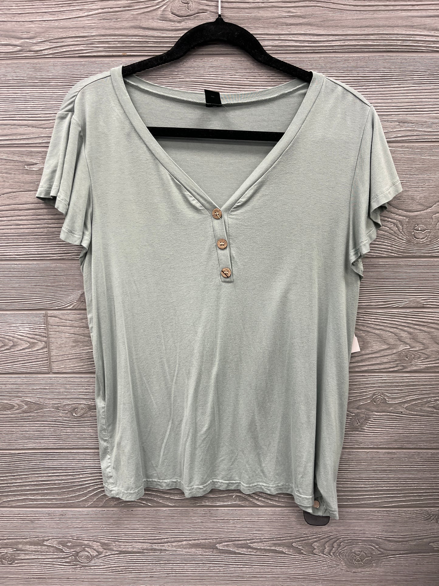 Top Short Sleeve By Shein In Green, Size: M