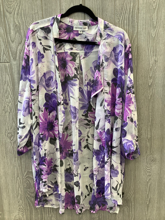 Kimono By Clothes Mentor In Purple, Size: 3x